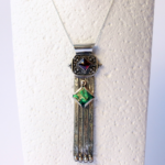 Εντυπωσιακό vintage ασημένιο μεταγιόν με γρανάδα και paua shell